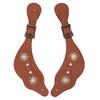 Vintage Western Good Strap with Adjustable Buckles PU Leather Western Flower Boot Good Strap for Horses Riders