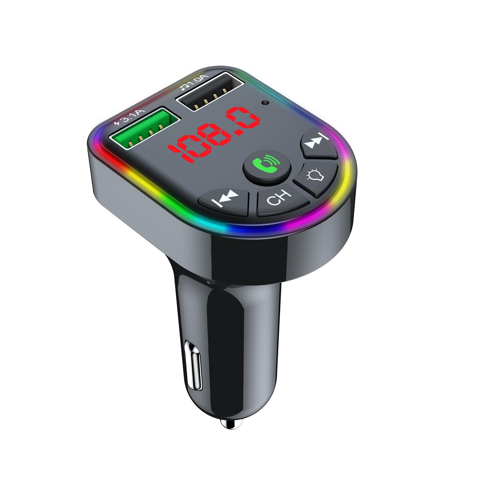 

(SU)Автомобильный беспроводной FM-передатчик Bluetooth MP3-радиоадаптер Автомобильный комплект Зарядное устройство с 2 USB-портами One size