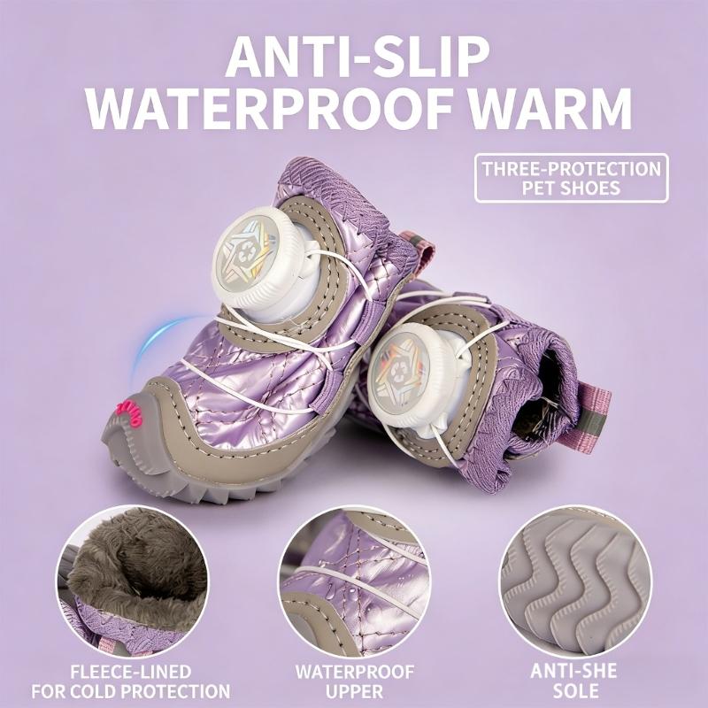 2er-Pack Outdoor-Aktivität Hundeschuhe Wasserdicht Rutschfest Weiche Sohlen für Lange Spaziergänge Verschiedene Wetterbedingungen