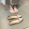2025 new flat shoes French versatile pointed inner height increase with skirt splicing commuter shoes