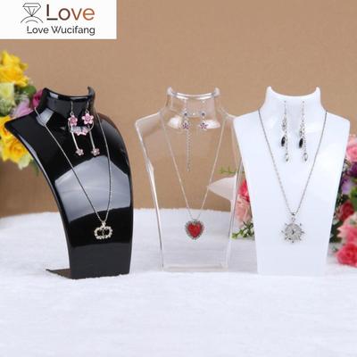 Neu Acryl Mannequin Halskette Display Büste Ständer Schmuck Halter Rack Für Halsketten Anhänger Ohrringe