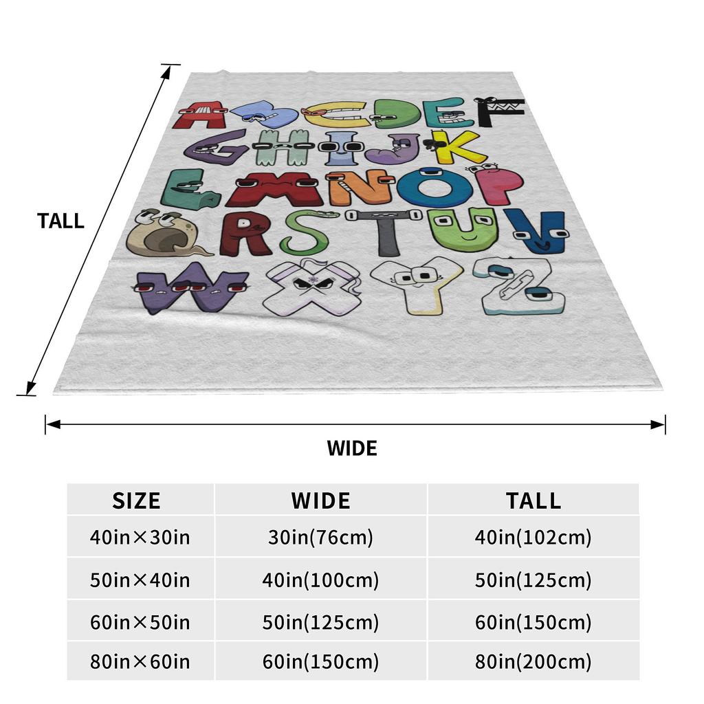 Alphabet Lore Anglický Kreslený Plyšové Deky Padouch Písmeno ABC Novinka Deku na Gauč pro Domov 130*100cm Prošívaná Teplá