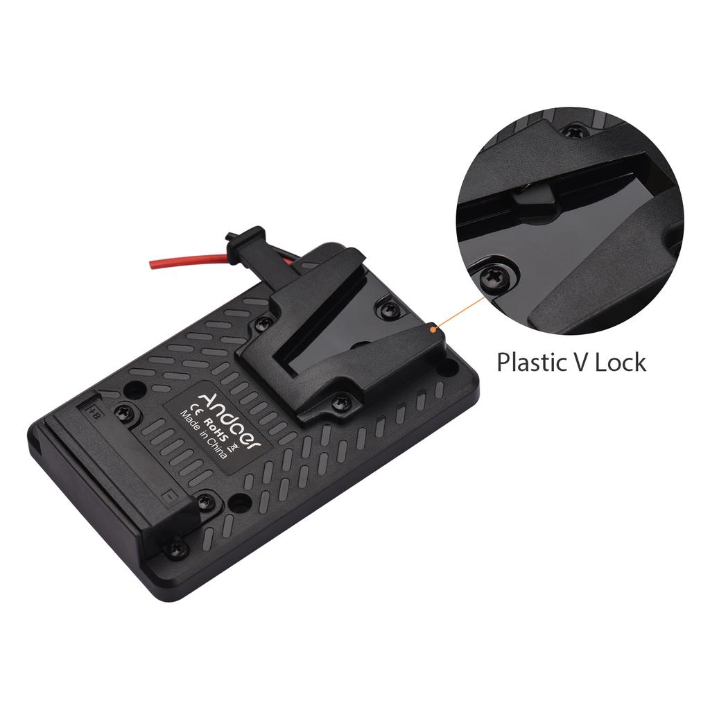 Andoer V lock Battery Back Pack Plate Adapter Replacement for Sony V Mount Battery