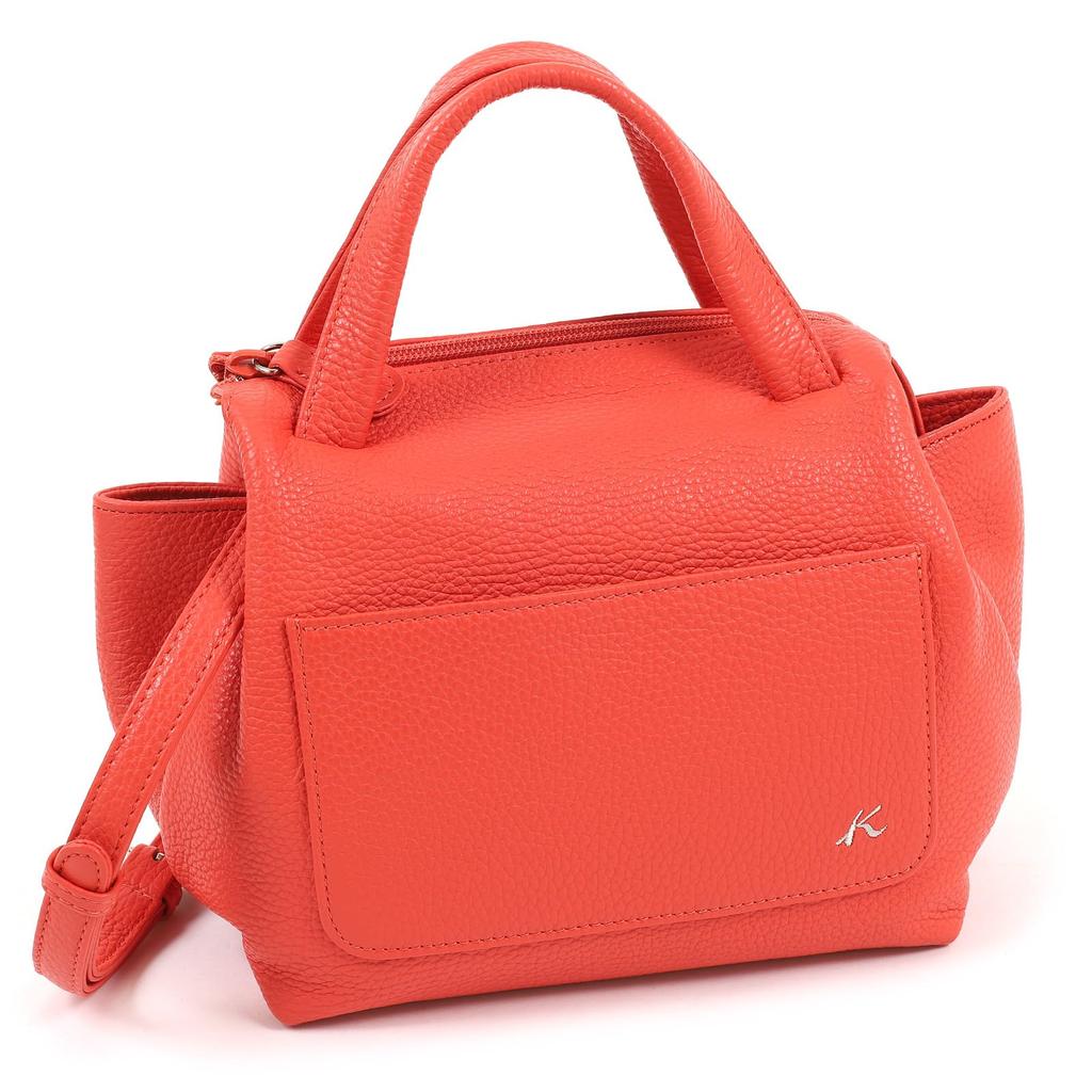 Shrink Leather Handbag with Less Noticeable Scratches Coral 78781 [Kitamura] 2-way Z-0637 Women's [Pink]