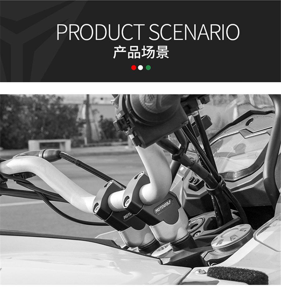 Universal Anodized Cnc Motorcycle Handlebar Riser Mount Clamp For 22Mm 7/8" Bars