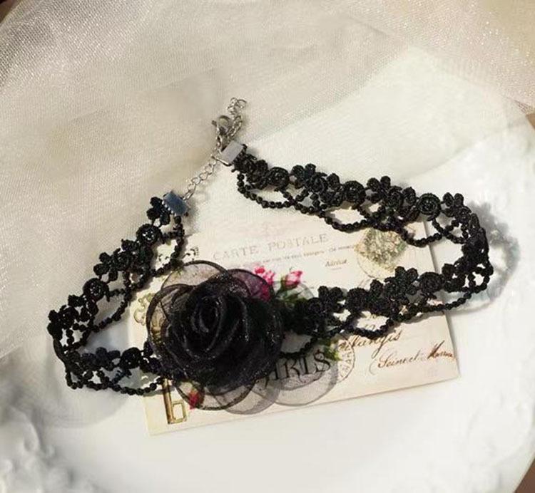 

Черное 3D кружевное колье-чокер с бабочками - Украшения ручной работы