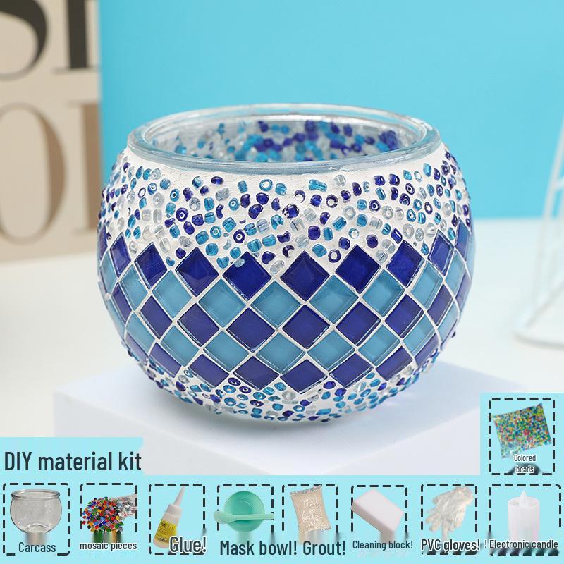 

Набор для изготовления мозаичного подсвечника своими руками на Рождество: Проект ручной работы для родителей и детей на Новый год