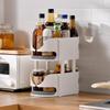 Rotatable Kitchen Corner Storage Rack for Seasonings and Condiments