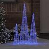 Christmas Tree with 90 LEDs 3 pcs Blue 20 x 20 x 80 cm Acrylic