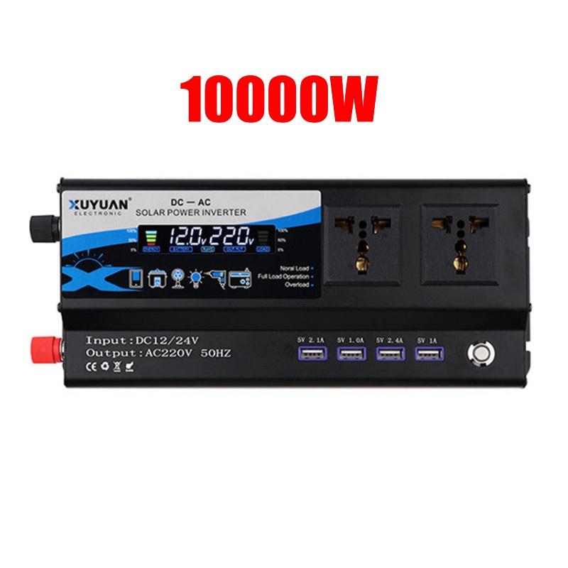 6000W DC 12V/24V To AC 110/220V 50HZ Portable Car Power Inverter Charger Converter Adapter Universal Socket