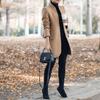 Women's Slim Woolen Coat Stand Up Collar European American Style 2020