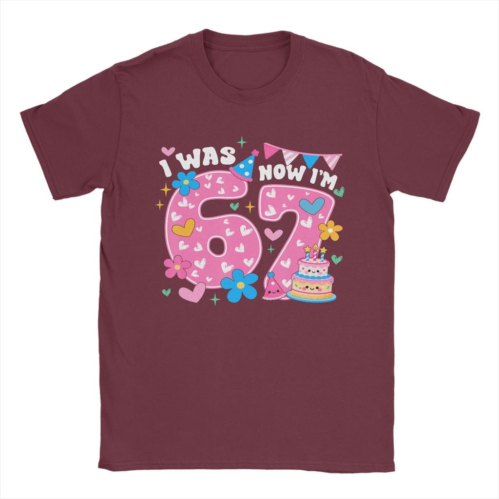 I was 6 Now Im 7 Six Seven Birthday TShirt Summer Cotton T Shirts For Unisex Fashion Design Tee Shirt Short Sleeves Y2K Clothing