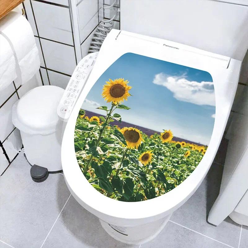 Mehrere Stile Unterwasser Tier Muster Toilettendeckel Aufkleber Badezimmer Dekoration Badezimmer Abnehmbares Gemälde Wandbild Toilettendeckelbezug