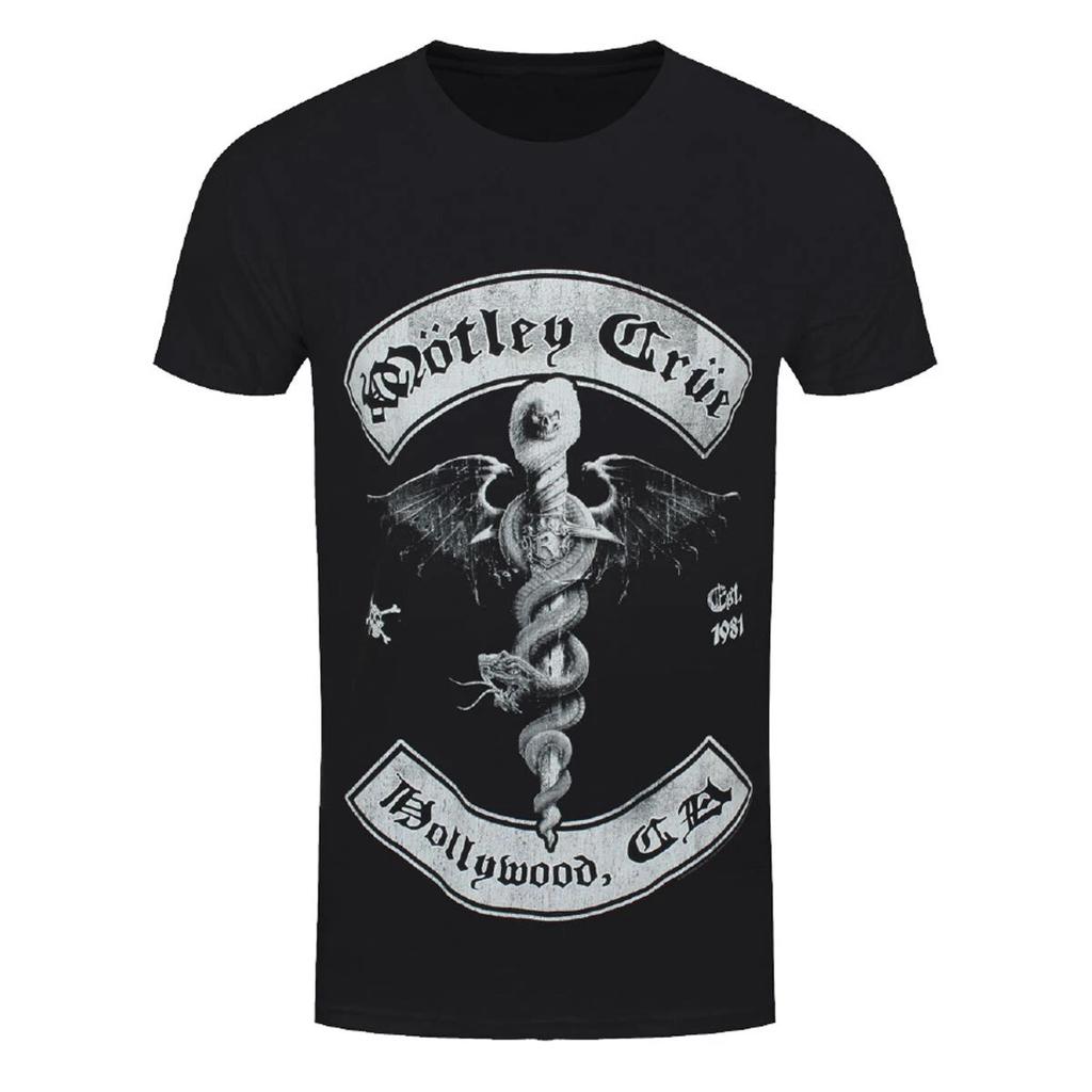 New Motley Crush Metal Rock Band Smoked Street 3D Neutral Tshirt Retro Harajuku American Round Neck Top Mens Wear
