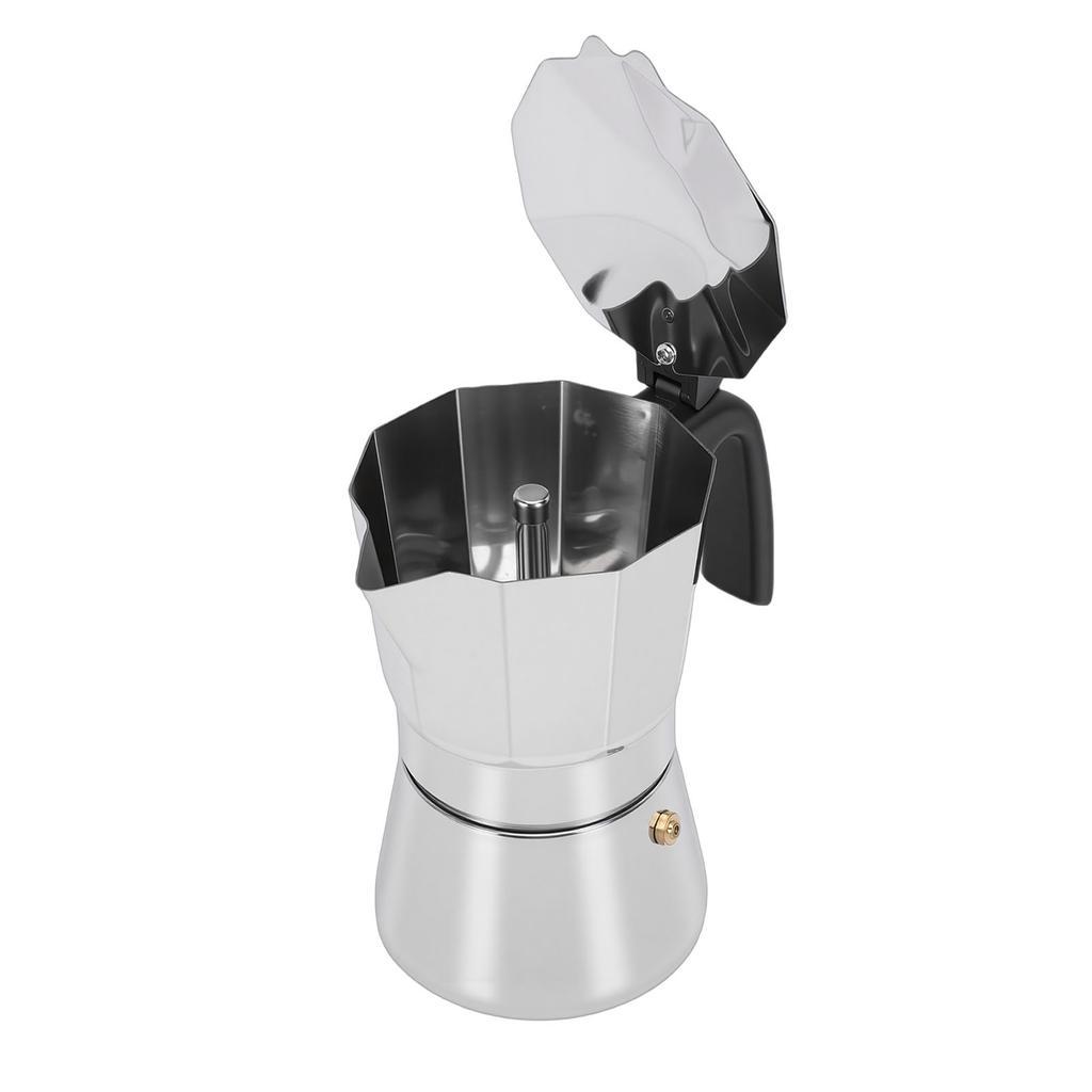 Stovetop Coffee Maker Octagonal Stainless Steel Italian Coffee Machine for Home Travel Easy To Clean