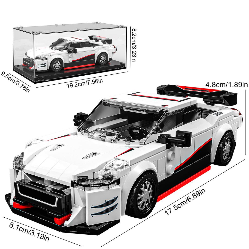 313PCS Building Blocks Sports Car Toy Model Educational Toys Compatible Others Bricks Sets With Transparent Display Box Gifts
