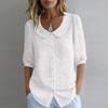 Camicia Casual da Donna con Ricami e Collo a Bambola