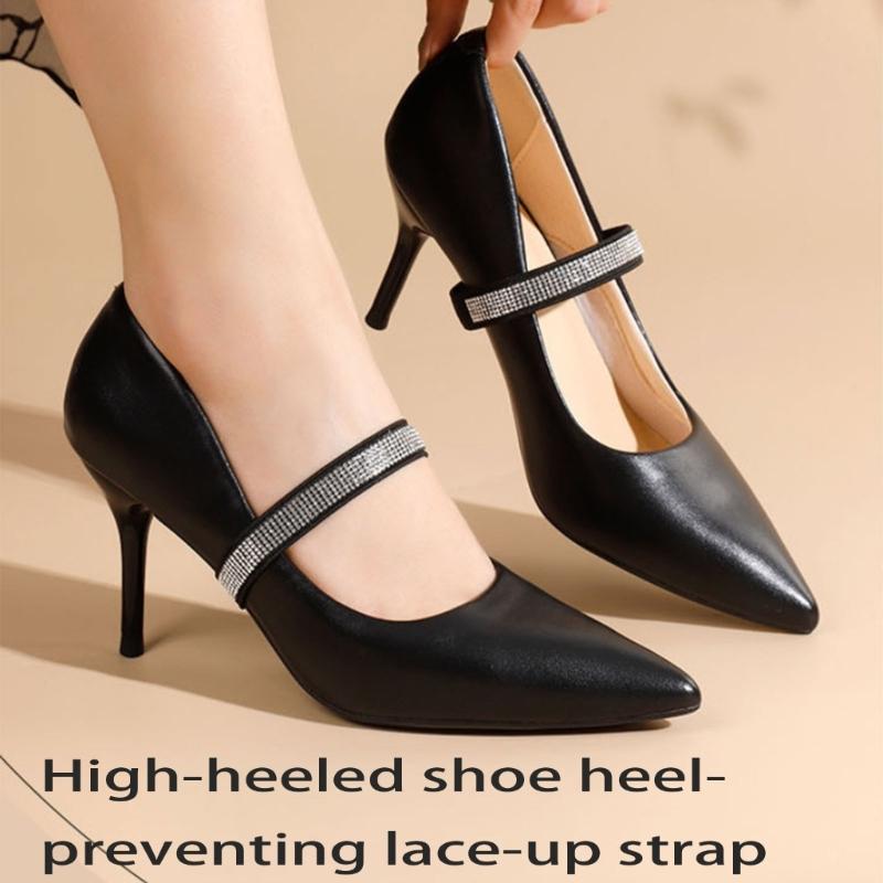 Funkelnde Strasssteine Elastisches Band Anti-Rutsch High Heel Schuh Haltebänder für Tägliches Tragen Damen Schuhzubehör