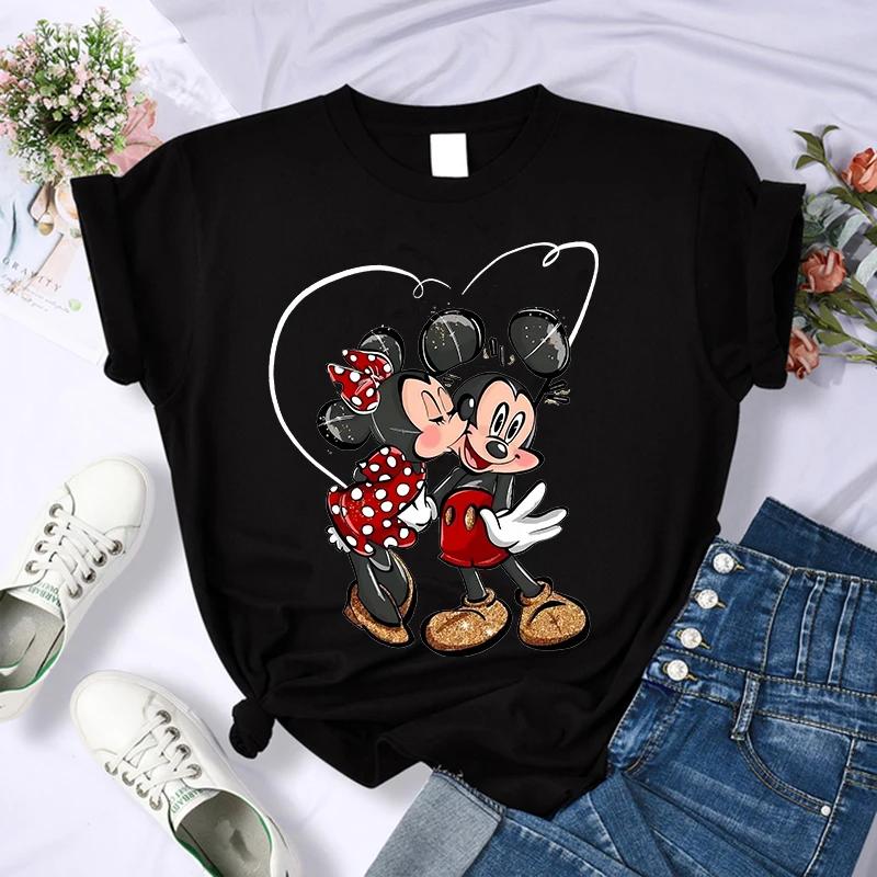 90s Mickey Print Tshirts for Women Fashion Minnie Mouse T Shirt Streetwear FeUnisex Clothes Disney Tshirt