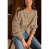 Women S Loose Solid Color Button Knit Cardigan Long Sleeve Sweater Coat