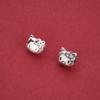 S925 Sterling Silver Daruma KT Cat Bracelet Charms - Handmade DIY Beads Accessories & Weaving Rope Silver Spacer Beads.