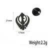 Stainless steel butterfly clasp brooch/cufflink, Sikh symbol badge for men's suit, elegant anti-exposure button for women.