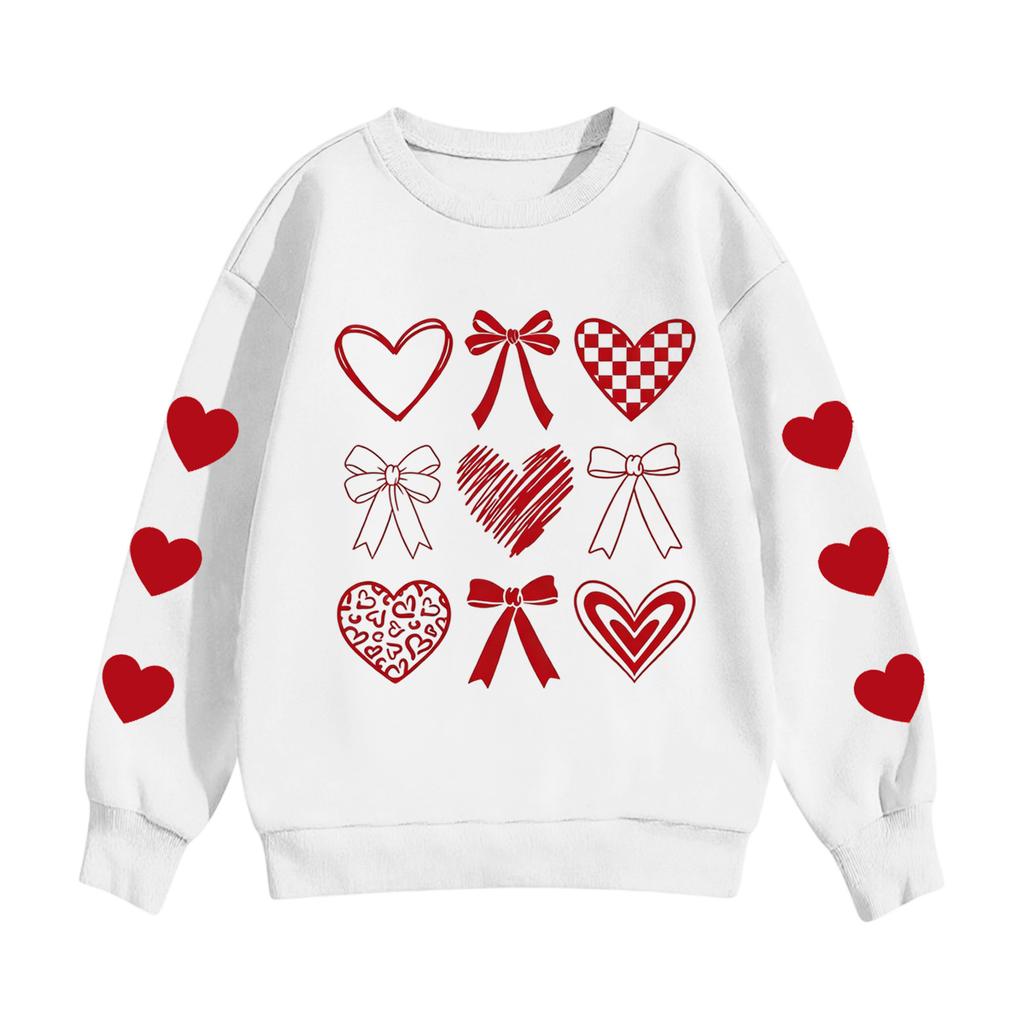 Children's Casual Round Neck Printed Pullover Long-sleeved Hooded Sweatshirt Top