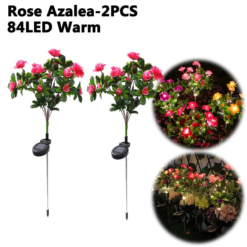 LED Solar Flowers Lawn Lights Outdoor Waterproof Warm Light Garden Decoration Lamp For Walkway Path Villa Yard Driveway