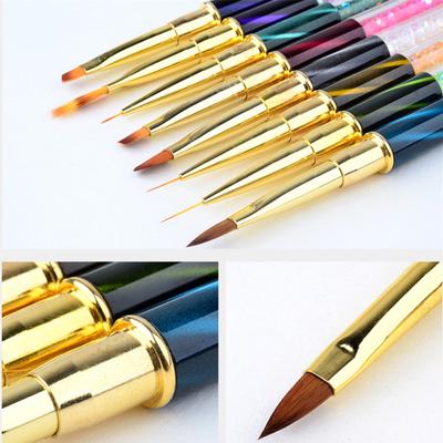 8 Colors Gradient  Nail Painting Brush Pen Multi Size UV Gel Cat Eye Rhinestone Handle Manicure Tool