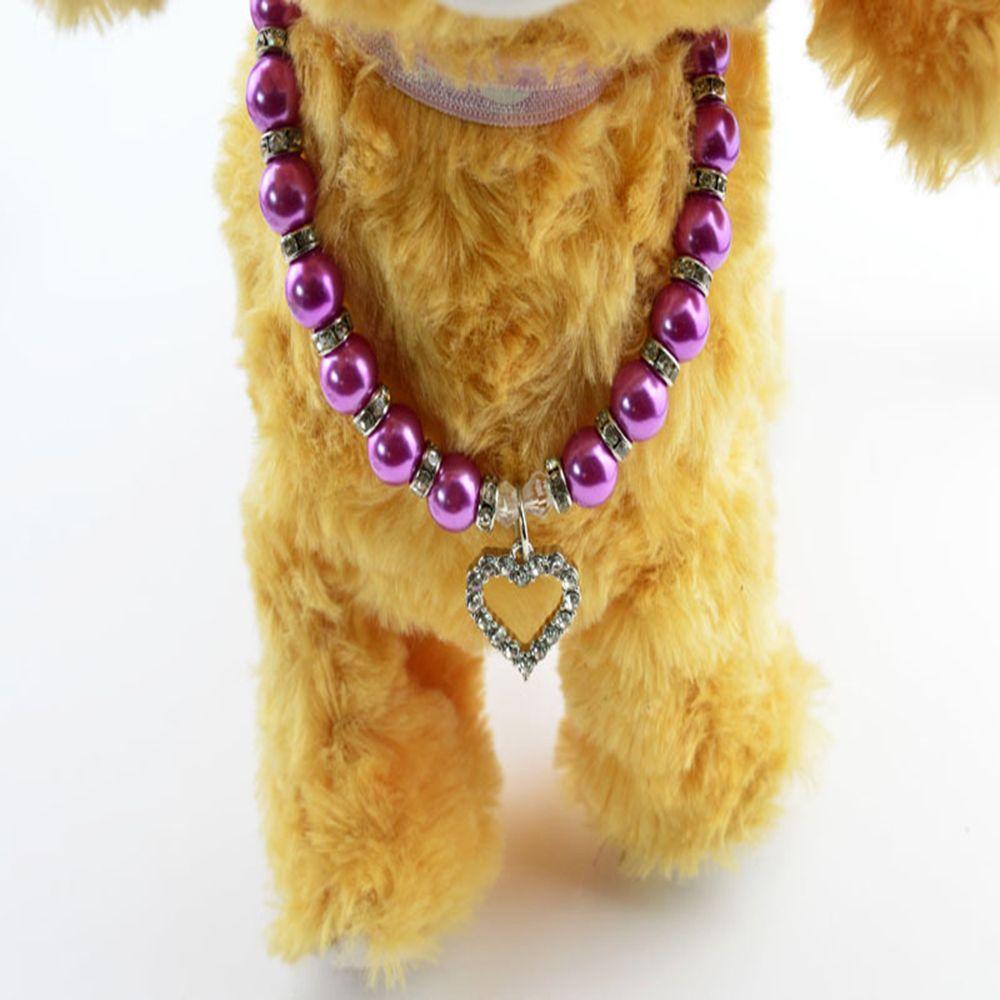 -studded Pearl Necklace Pet Accessories Princess Style Pet Collar Necklaces Pendants Collar