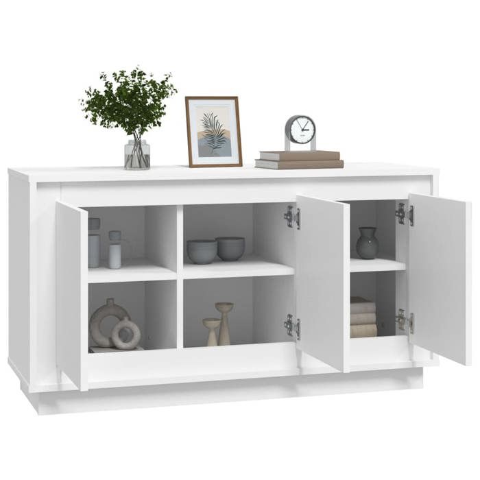Buffet blanc 102x35x55 cm bois d'ingénierie, 102x35x55 cm-HAUSS SPOLE