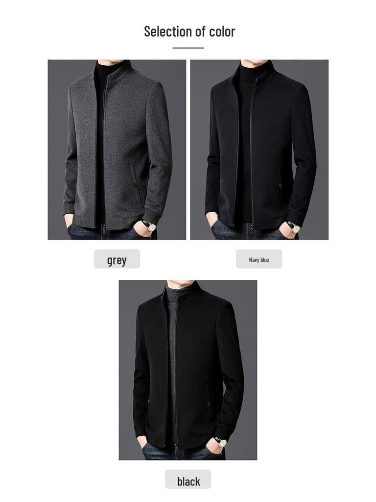 Hengyuanxiang Men's 100% Wool Double-Sided Short Coat - 2025 Autumn/Winter Edition