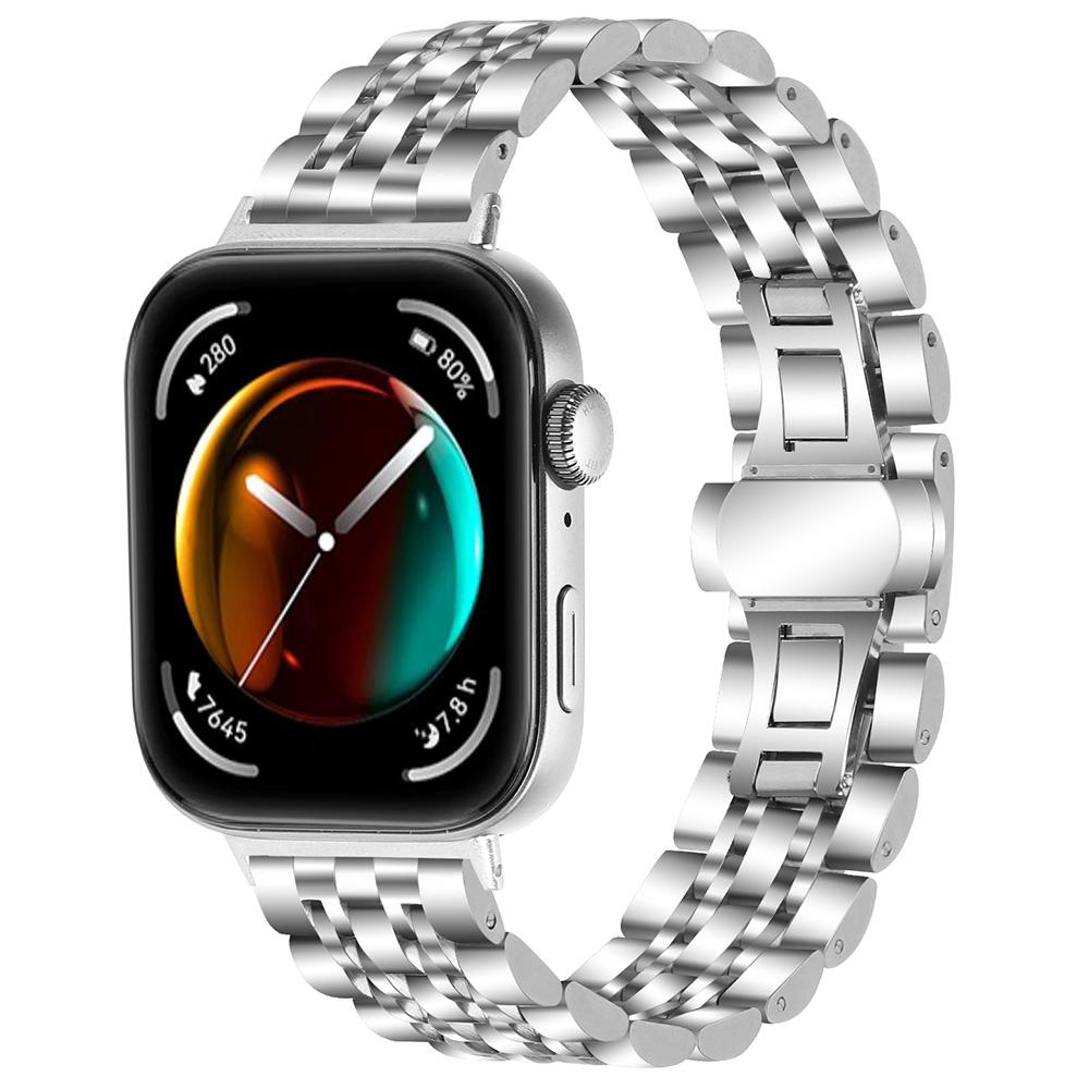 

For Huawei Watch Fit 3 Band 316L Stainless Steel Metal Mesh Watch Strap,Silver A