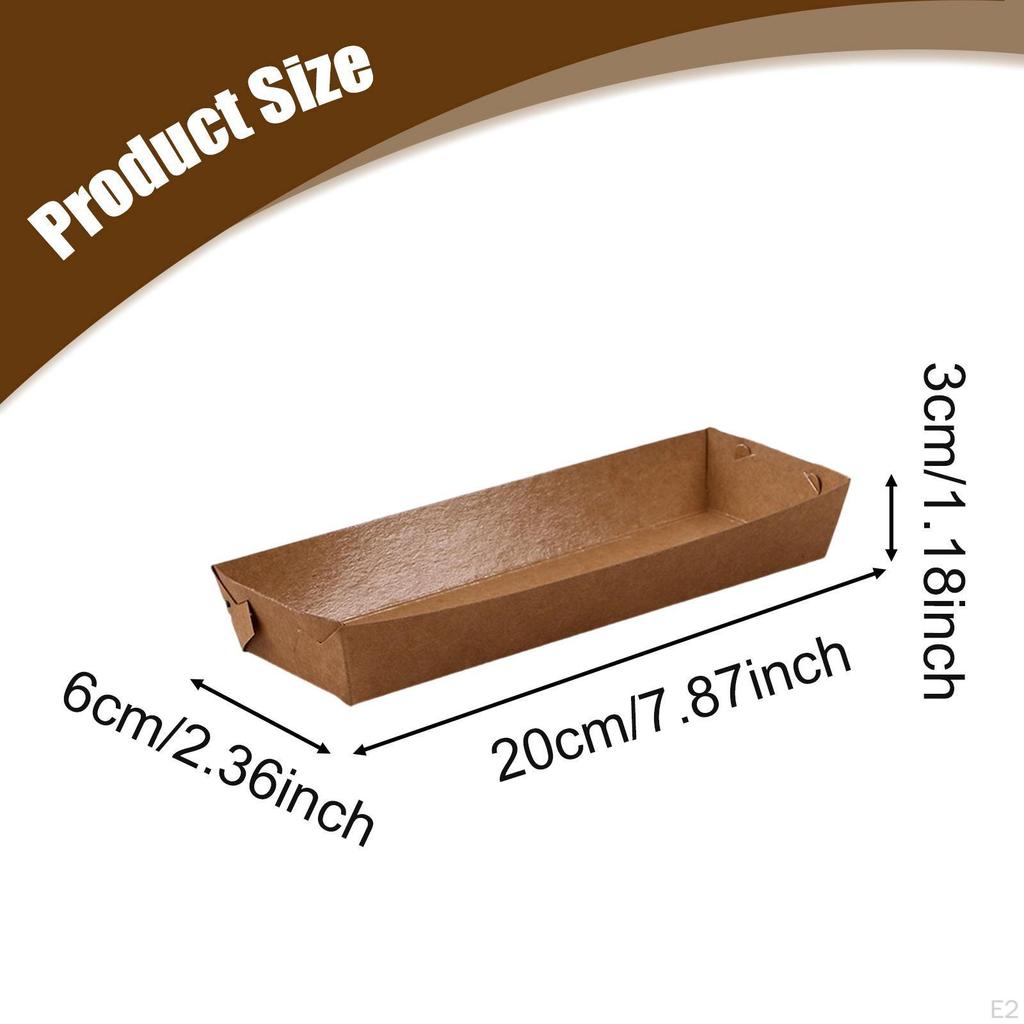 100 Pieces Paper Food Boats Serving Baskets for Dessert Popcorn French Fries