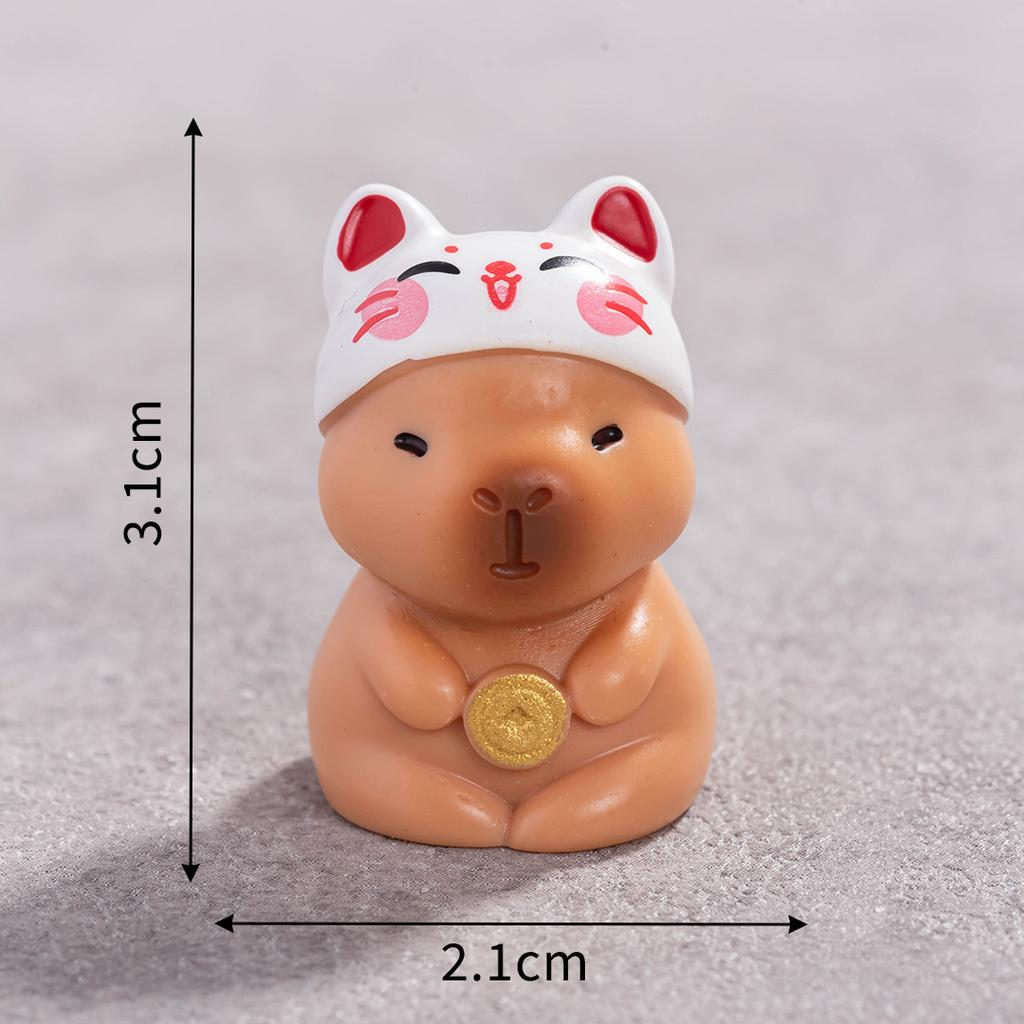 Micro Landscape Cute New Year Fortune Capybara Capibara Figure Decoration Desktop Car Accessories
