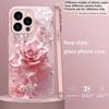 Rose With Crown Pink Metallic Glass Phone Case For iPhone 11 12 13 14 15 16 17 Pro Max Plus 17Air 16E 7 8 Xr XsMax Xs Back Cover