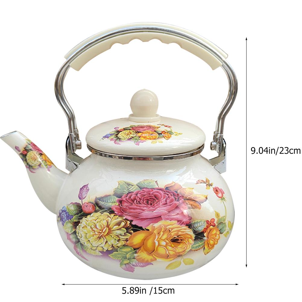 Portable Water Kettle Teapot Restaurant Enamel Teakettle High Quality Office Vintage
