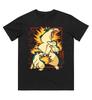 Camiseta Estampada de Algodón Puro con Evolución de Cyndaquil de Pokémon para Hombre y Mujer Colección Primavera Verano Nueva Moda Camisa de Manga Corta