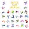 56 Colorful Ocean Turtle Stickers, Watercolor Style Hand Account Decorative Stickers Waterproof Diy Notebook Decorative Stickers