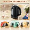 Simple Polished Toaster and Kettle Set - Black