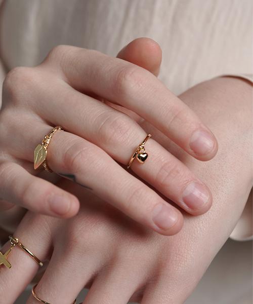 Bonbeau Mini Heart Simple Drop Ring (Type B)