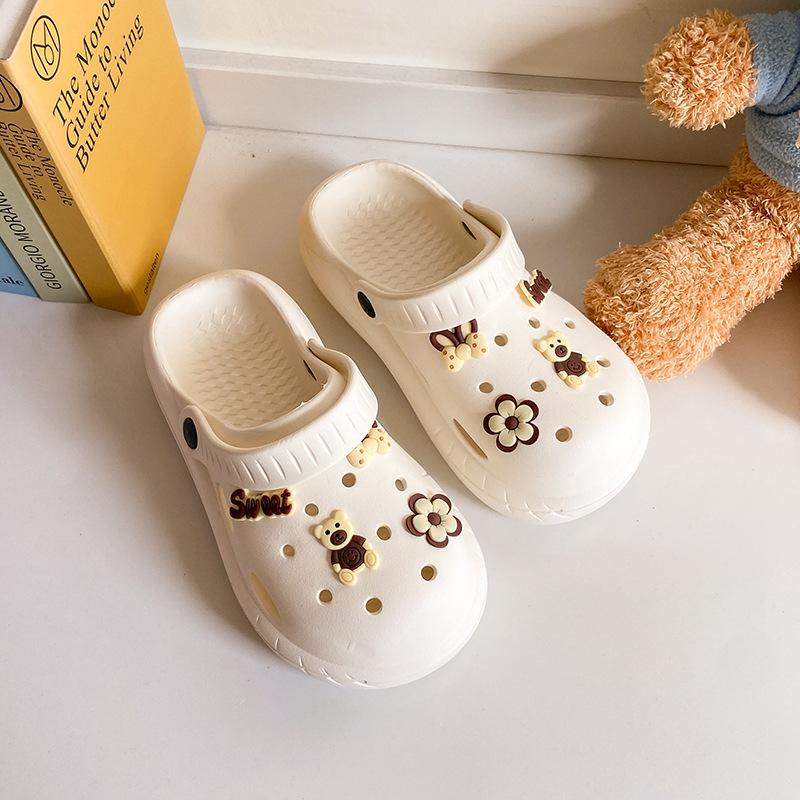 EVA pielęgniarka plażowe buty z dziurami damskie nowe letnie domowe na grubej podeszwie do noszenia na zewnątrz antypoślizgowe wszechstronne fajne kapcie