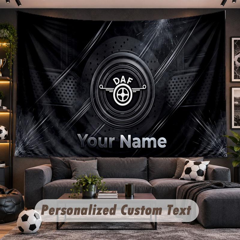 Wall Hanging Tapestry Custom NameDAF Pattern Personalized Printed Fabric Wall Decor