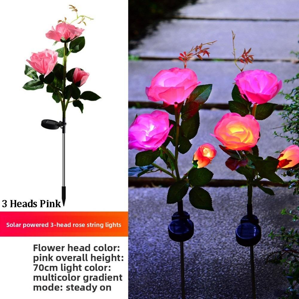 1/3 Heads LED Simulated Solar Lights Waterproof 5 Colors Outdoor Decorative Solar Light Lawn Decoration Landscape Light
