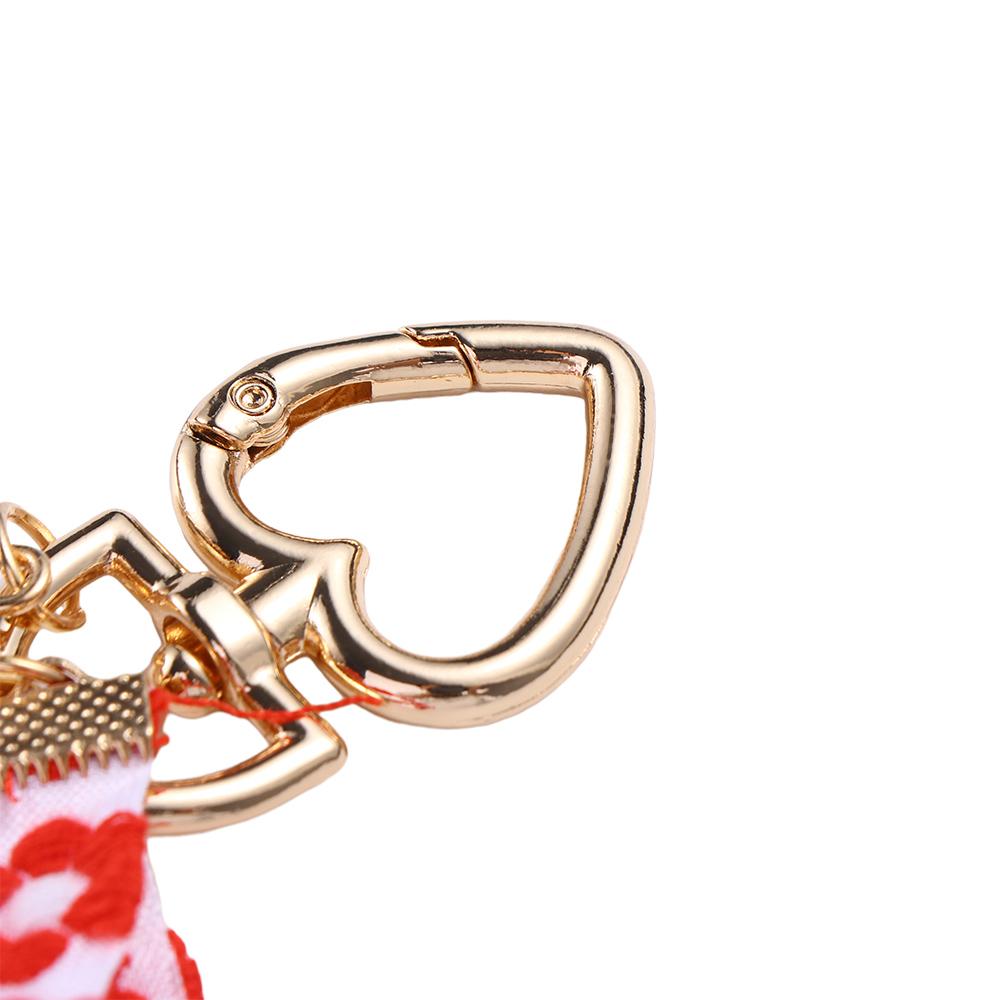 Fan Couple Kawaii Korean Style Pendant Rabbit Keychain Women Backpack Decor Floral Zinc Zinc Alloy Keyring