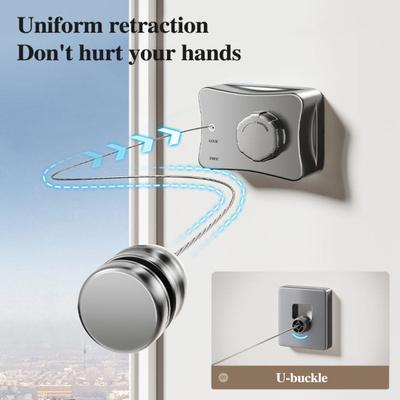 Tendedero retráctil de pared de 5,1 m, ajustable, retráctil, invisible, resistente, de acero inoxidable, para interior y exterior, para balcón, lavandería, secado de ropa