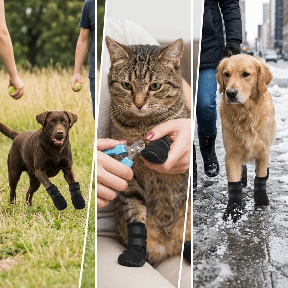 

2pcs Adjustable Fit Dog Socks Neoprene Fabric Dog Paw Protector Dog Shoe Socks Indoor Protection S