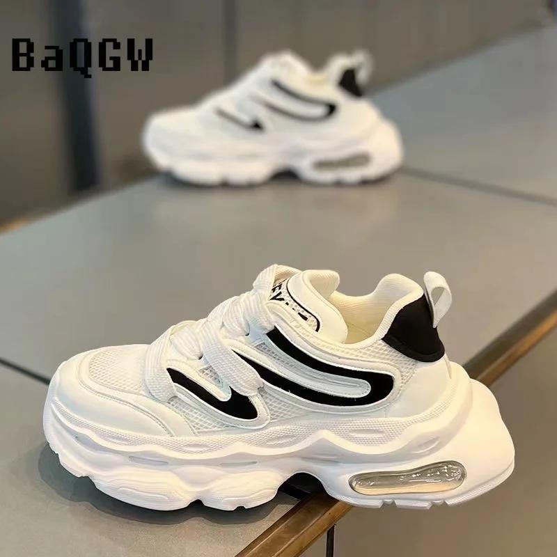 Casual Shoes for Men Streetwear Walking Shoes Sneakers Thick Bottom Running Basketball Shoes Mesh Breathable Male Sneakers