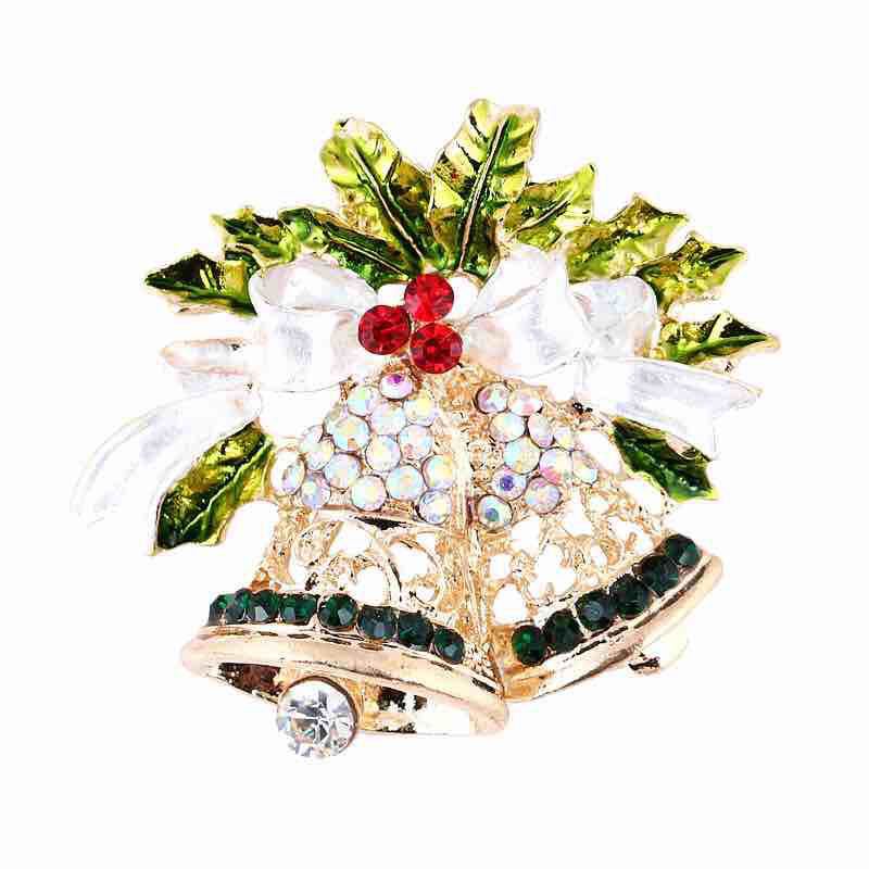 1pc, Delicate Fresh Christmas Bell Design Brooch, Exquisite Alloy Lapel Pin, for Party Supplies Clothing Bag Decors Jewelry Gift