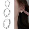 925 Silver Luxury Quality Jewelry For Woman 8/12/16/20MM Zircon Hoop Earrings Wedding Prevent Allergies